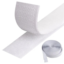 Carica l'immagine nel visualizzatore di Gallery, 5 Metri Feltro Adesivo Forte Bianco Rotolo Biadesivo Hook &amp; Loop 2 pezzi Nastro a Strappo Adesivo per Tessuto Zanzariere