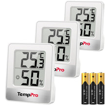 Carica l'immagine nel visualizzatore di Gallery, TempPro TP49 3 Pieces Small Digital Hygrometer Indoor Thermometer for Home