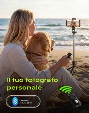 Carica l'immagine nel visualizzatore di Gallery, Treppiede Smartphone e Bastone Selfie 170cm Telecomando Wireless