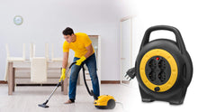 Carica l'immagine nel visualizzatore di Gallery, Vimar 0P32714 Avvolgicavo 10 Metri, Con 4 Prese Universali A Standard Italiano Sicury, Nero Giallo