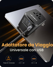 Carica l'immagine nel visualizzatore di Gallery, LENCENT Adattatore Universale da Viaggio, Presa Internazionale con USB C