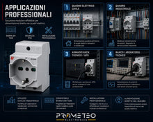 Carica l'immagine nel visualizzatore di Gallery, Kit Prese Schuko Modulari DIN TS35 Professionali 16A 230V – Prese Universali P40 per Quadro Elettrico – Compatibili Spin