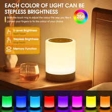 Carica l'immagine nel visualizzatore di Gallery, Lampada da Comodino Senza Fili,256 Colori RGB e 5 Modalità