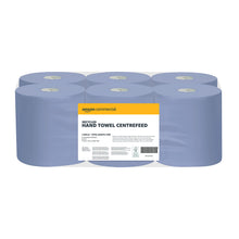 Carica l'immagine nel visualizzatore di Gallery, AmazonCommercial Carta Assorbente Multiuso XL, rotolo a estrazione centrale a 2 veli, blu, carta, 6 rotoli (1 confezione