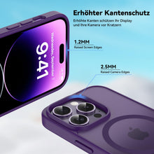 Carica l'immagine nel visualizzatore di Gallery, Natiiozie Magnetica Cover per iPhone 14 Pro Compatibile con MagSafe Custodia Traslucida Opaca Posteriore, Antiurto Anti-