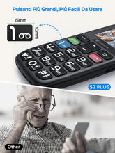 Carica l'immagine nel visualizzatore di Gallery, SweetLink Telefono Cellulare per Anziani con Tasti Grandi, GSM Senior Telefoni per Persone Anziane, Base di Ricarica, Fu