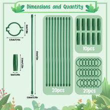Carica l'immagine nel visualizzatore di Gallery, Tutore per Piante 20 Pezzi Sostegno per Piante con 20 Moschettoni 10 Collegamento Tubis Plant Stand Bastone per Piantes 