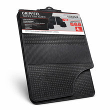 Carica l'immagine nel visualizzatore di Gallery, Tappetini Auto Universali in Gomma GripFeel – Set 4 Pezzi – Antiscivolo, Lavabili, Sagomabili – Nero – Anteriori 61x45 c