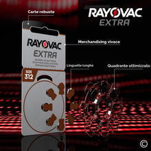 Carica l'immagine nel visualizzatore di Gallery, 120 Batterie Per Apparecchi Acustici Rayovac Extra Misura 312