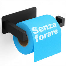 Carica l'immagine nel visualizzatore di Gallery, Minismus Porta Carta Igienica Adesivo, Acciaio Inox Verniciato, Nero