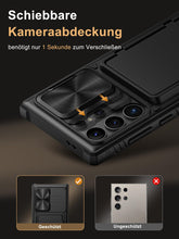 Carica l'immagine nel visualizzatore di Gallery, Vihibii Cover per Samsung Galaxy S24 Ultra con Porta Carte e Scorrevole per Fotocamera, TPU Robusto Resistente ai Graffi