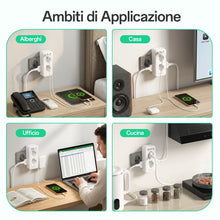 Carica l'immagine nel visualizzatore di Gallery, Presa Multipla with 6 Universal Sockets 10/16A ITA and Schuko, Multipresa da Parete with 2 USB A+2 USB C, Ciabatta Elett