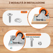 Carica l'immagine nel visualizzatore di Gallery, W B D WEIBIDA Rotelle per Mobili 50mm con 4 Freno, Capacità 270kg Ruote Girevoli a 360 Gradi, Abbastanza Commovente e Du