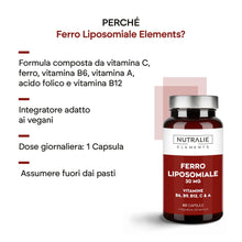 Carica l'immagine nel visualizzatore di Gallery, Ferro Liposomiale 30mg para Stanchezza e Affaticamento