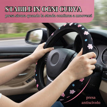 Carica l'immagine nel visualizzatore di Gallery, Universale Coprivolante Auto Da Donna Con Grazioso Motivo Floreale, Design Elastico, Antiscivolo