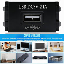 Carica l'immagine nel visualizzatore di Gallery, 3 moduli di alimentazione USB: presa da 220 V su trasformatore da 5 V, presa di ricarica USB da 2,1 A, adattatore di com