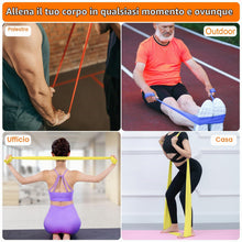 Carica l'immagine nel visualizzatore di Gallery, GRIFEMA GA5002 Fasce Elastiche Fitness Set da 4 1.8m – Elastici Palestra
