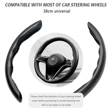 Carica l'immagine nel visualizzatore di Gallery, Fibra di Carbonio Coprivolante Auto,Sicuro e Antiscivolo Accessori Auto per Uomini e Donne,Universale 38cm Copri Volante