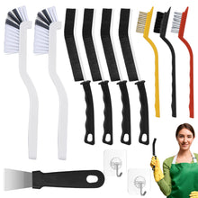 Carica l'immagine nel visualizzatore di Gallery, Spazzola per la pulizia,12 pezzi Kit Spazzola Pulizia Fessure Delle Fessure Con Setole Dure,Spazzola Multifunzionale Per