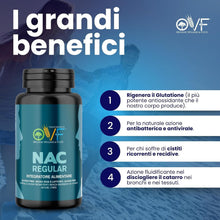 Carica l'immagine nel visualizzatore di Gallery, OVF NAC N-Acetil-Cisteina NAC 600mg 60cps Perfetto per Stimolare la Rigenerazione del Glutatione 2 Mesi di Fornitura Sen