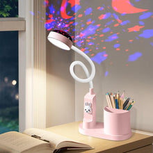 Carica l'immagine nel visualizzatore di Gallery, Leikurvo Lampada da scrivania per bambini, lampada da comodino a LED con portapenne, lampada da tavolo, dimmerabile, lam