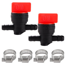 Carica l'immagine nel visualizzatore di Gallery, VooGenzek 2 Pezzi 1/4" Interruttore del Carburante On/Off in linea, 6-8 mm Plastica Valvola Arresto Carburante, con 4 Pe