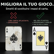 Carica l'immagine nel visualizzatore di Gallery, 2 giochi di carte da gioco professionali 100% plastica Texas Holdem Poker (1 x rosso/1 x blu) | 54 monete per gioco, inc