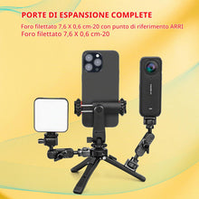Carica l'immagine nel visualizzatore di Gallery, Zeadio Treppiede Mini Metallico Robusto - Treppiedino Universale per Camera, Gimbal, Action Cam, Videocamera, Microfono,
