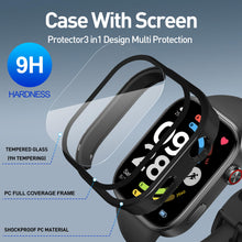 Carica l'immagine nel visualizzatore di Gallery, Diruite 3 Pezzi Custodia per Xiaomi Redmi Watch 6 Vetro Temperato,Ultra Sottile HD Resistente Graffi PC Protettiva Total