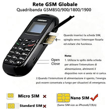 Carica l'immagine nel visualizzatore di Gallery, Longben BM70 il cellulare più piccolo e sottile al mondo, auricolare, Nero