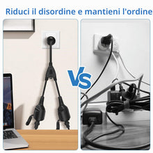Carica l'immagine nel visualizzatore di Gallery, VINATO Doppia Spina per Presa, 2 in 1 Cavo di Prolunga con Copertura Impermeabile, 16A/ 250V/ Max. 3680W, Doppia Presa c