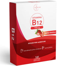 Carica l'immagine nel visualizzatore di Gallery, Vitamina B12 1000 mcg | 160 micro compresse masticabili alto assorbimento | | Gusto fragola | supporto fisico e mentale 
