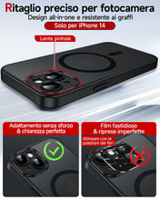 Carica l'immagine nel visualizzatore di Gallery, LeYi Cover Magnetica per iPhone 14 con 2 Pezzi Vetro Temperato(Nero)