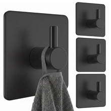 Carica l'immagine nel visualizzatore di Gallery, 4 x Ganci da parete senza forare Nero, fino a 8 kg