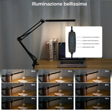 Carica l'immagine nel visualizzatore di Gallery, Lampada LED da Scrivania con Clip - Cura degli Occhi 3 Modalità di Luce x 10 Livelli di Luminosità lampada da tavolo - N