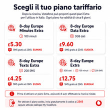 Carica l'immagine nel visualizzatore di Gallery, SIM Anonima Vodafone UK +44, Piano Internazionale Obbligatorio da Attivare, Attiva in 10 Minuti, Nessun Documento Richie