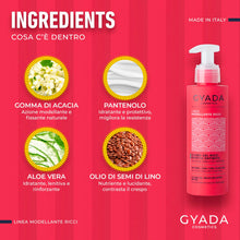 Carica l'immagine nel visualizzatore di Gallery, GYADA COSMETICS, Fluido Gel Modellante Capelli Ricci e Mossi, Effetto Definito, 98% Ingredienti Naturali, Azione Discipl