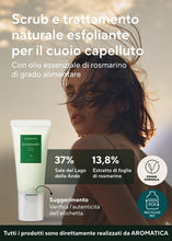 Carica l'immagine nel visualizzatore di Gallery, AROMATICA Scrub per il cuoio capelluto al rosmarino 165 g, senza solfati, senza silicone, vegano, detergente per il cuoi