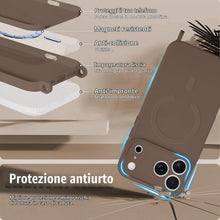 Carica l'immagine nel visualizzatore di Gallery, Magnetica Cover con Cordino per iPhone 17 Pro Custodia con Tracolla [Compatibile con Magsafe] Collana in Silicone Liquid
