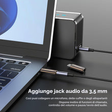 Carica l'immagine nel visualizzatore di Gallery, MOSWAG Adattatore USB C Jack con DAC Corpo in Lega di Zinco