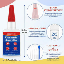 Carica l'immagine nel visualizzatore di Gallery, Colla per Ceramica 35g, Adesivo Istantaneo Forte, Impermeabile e Trasparente, per Riparare Porcellana, Ceramica, Vetro e