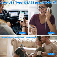 Carica l'immagine nel visualizzatore di Gallery, 2 Pack 120W 6A Cavo USB C Ricarica per Xiaomi 17 Ultra 17T 15 14T 13T Pro