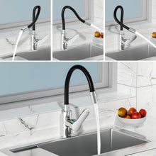 Carica l'immagine nel visualizzatore di Gallery, Rubinetto da Cucina Nero, Rubinetto Lavello Cucina con Beccuccio Flessibile, Miscelatore Monocomando Girevole, Rubinetto
