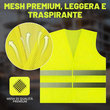 Carica l'immagine nel visualizzatore di Gallery, Set di 5 Gilet Alta Visibilità Giallo Riflettente, Per Adulti