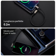 Carica l'immagine nel visualizzatore di Gallery, OTraki Cavo USB C Corto 20cm 2 Pezzi, 240W Angolo 90 Gradi USB C a USB C Cavo 5A PD Cable di Ricarica Veloce Type C con 