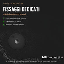Carica l'immagine nel visualizzatore di Gallery, Tappetini Ford Focus III dal 2011-2018, Su Misura, Set 4 Pezzi Neri