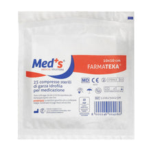 Carica l'immagine nel visualizzatore di Gallery, FARMACZABBAN 20 compresse di garza idrofila sterile in buste singole 10x10 cm, 25 strati, 100%
