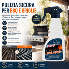 Carica l'immagine nel visualizzatore di Gallery, Cleany Detergente Super Sgrassante Spray per BBQ, Piastre e Griglie, Sgrassatore Super per Barbecue, 500 ml, Made in Ita
