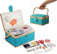 Carica l'immagine nel visualizzatore di Gallery, Avilia Kit Cucito Completo 76 Accessori con Cestino Porta Cucito