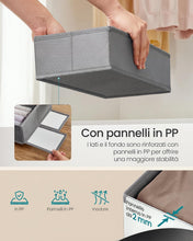 Carica l'immagine nel visualizzatore di Gallery, SONGMICS Organizer Cassetti Pieghevole, Set di 4, 40 x 17 x 10 cm